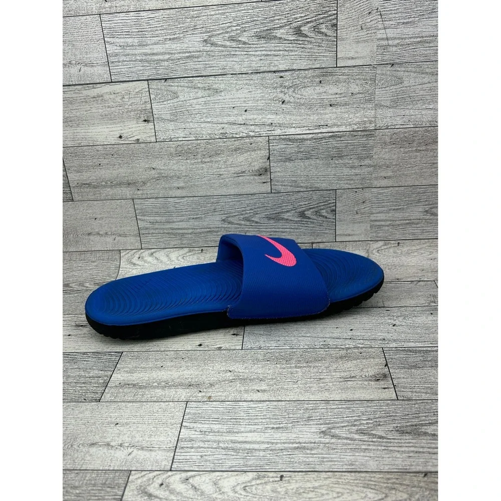 Nike Kawa Slides Women Sz 8 Royal Blue Pink Solarsoft Sandal 819352-404